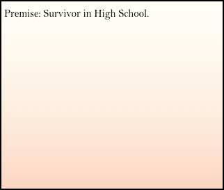 Premise: Survivor in High School.